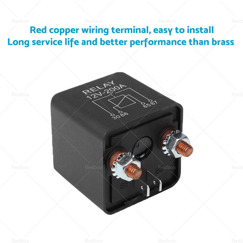 12V 200A Heavy Duty Split Charge Relay for Car (4Pin Starter Switch)