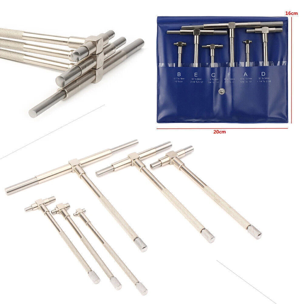 6x 5/16''-6 Precision Telescopic Micrometer T-Bore Gauge Tool