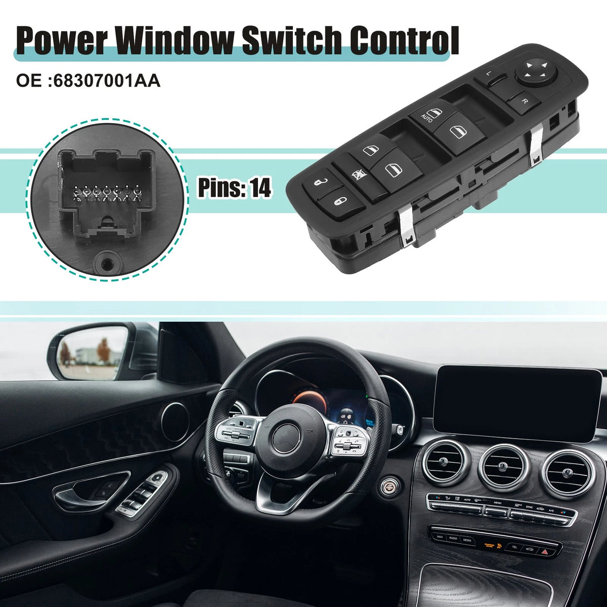 Front Driver Side Power Window Switch Control Fit for Dodge Journey (2011–2020)