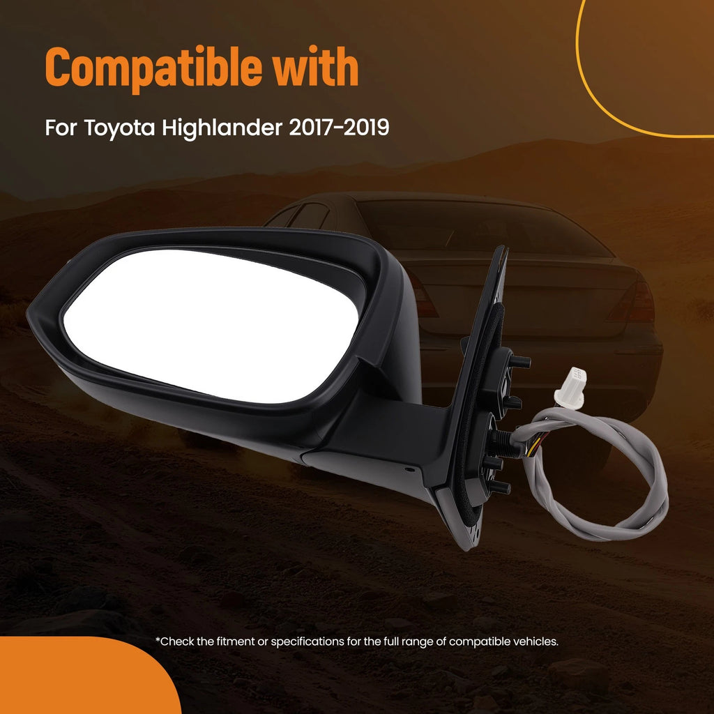 Driver Side Mirror for Toyota Highlander (2017–2019) 879450E040A0