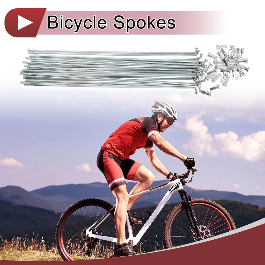 Bicycle Spokes 220mm Carbon Steel Replacement for 12G Wheel Spokes (—)