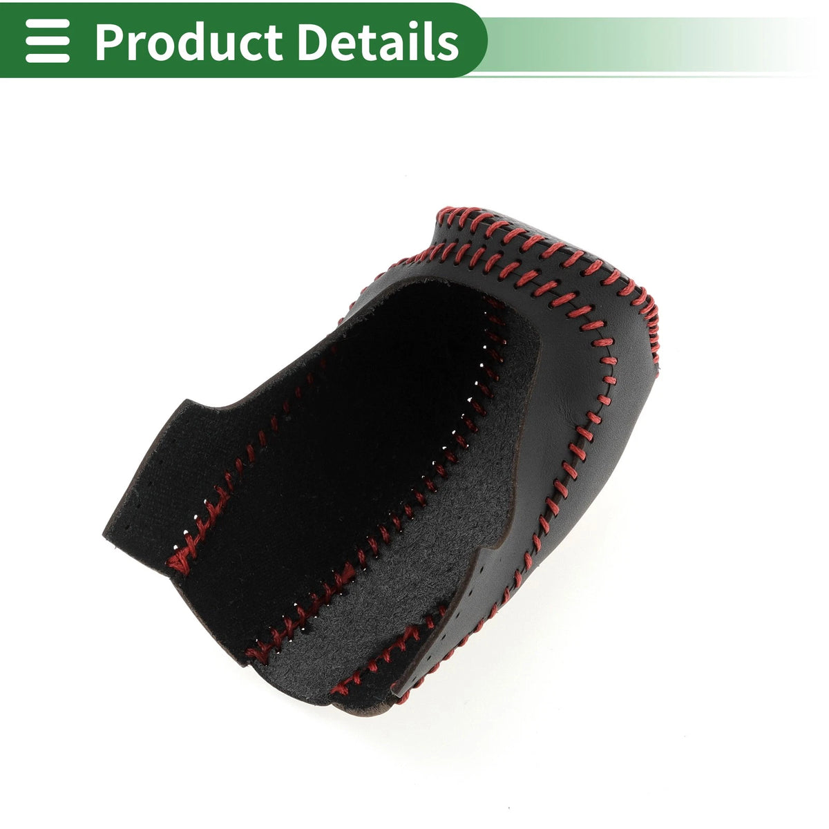 Gear Shift Knob Cover for Mazda CX-5 (2017–2022) Black Carbon Fiber Red Leather