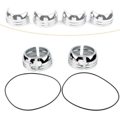 Set of 2 Chrome Fork Boot Aluminum Covers for Harley Davidson FXD (2006–2017)