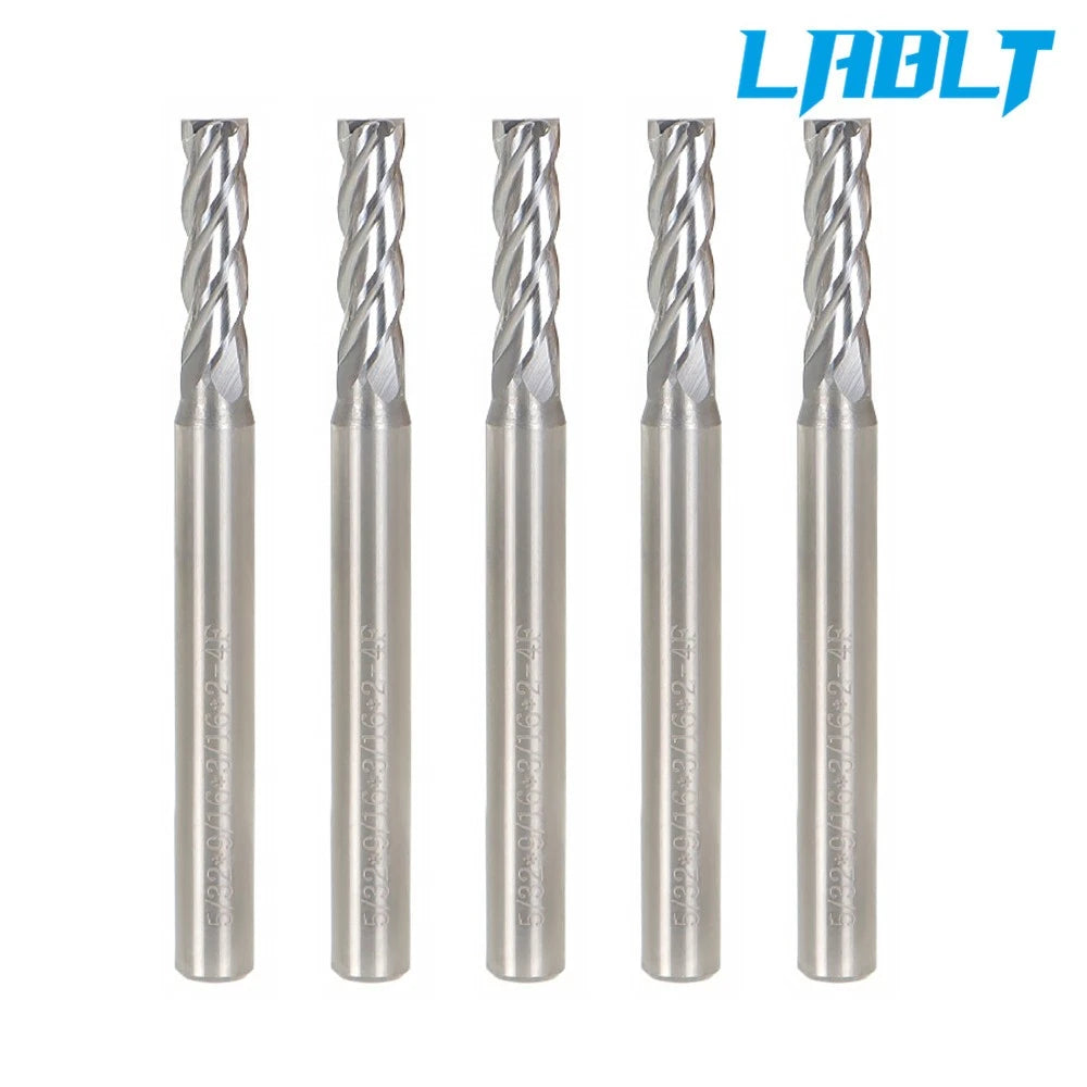 5Pcs 5/32" 4 Flute Carbide End Mill for