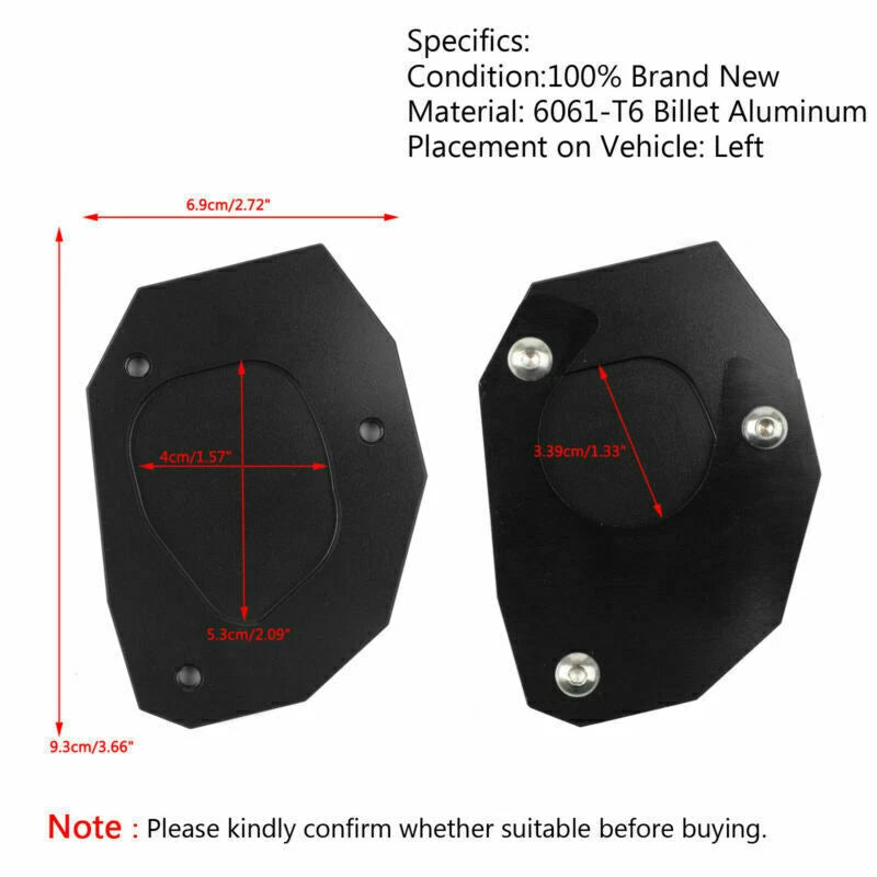 CNC Kickstand Side Plate Extension Pad for BMW G310GS (2017–2018)