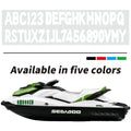Set of 4 Marine Boat Sticker Decals A-Z Letters & 0-9 Numbers White
