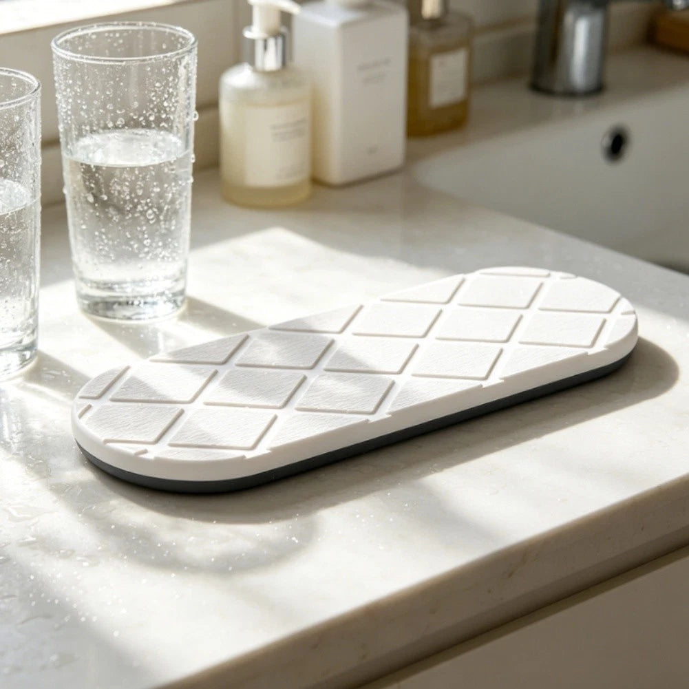 Diatom Mud Sink Mat for Fast Drying Bathroom Countertop Drain