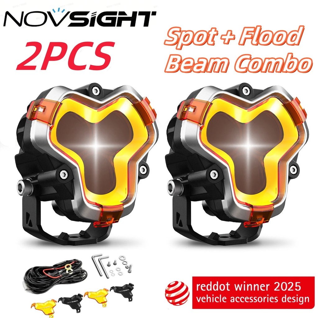 2X 3" LED Work Pod Light for Off Road Adventure (NOVSIGHT)