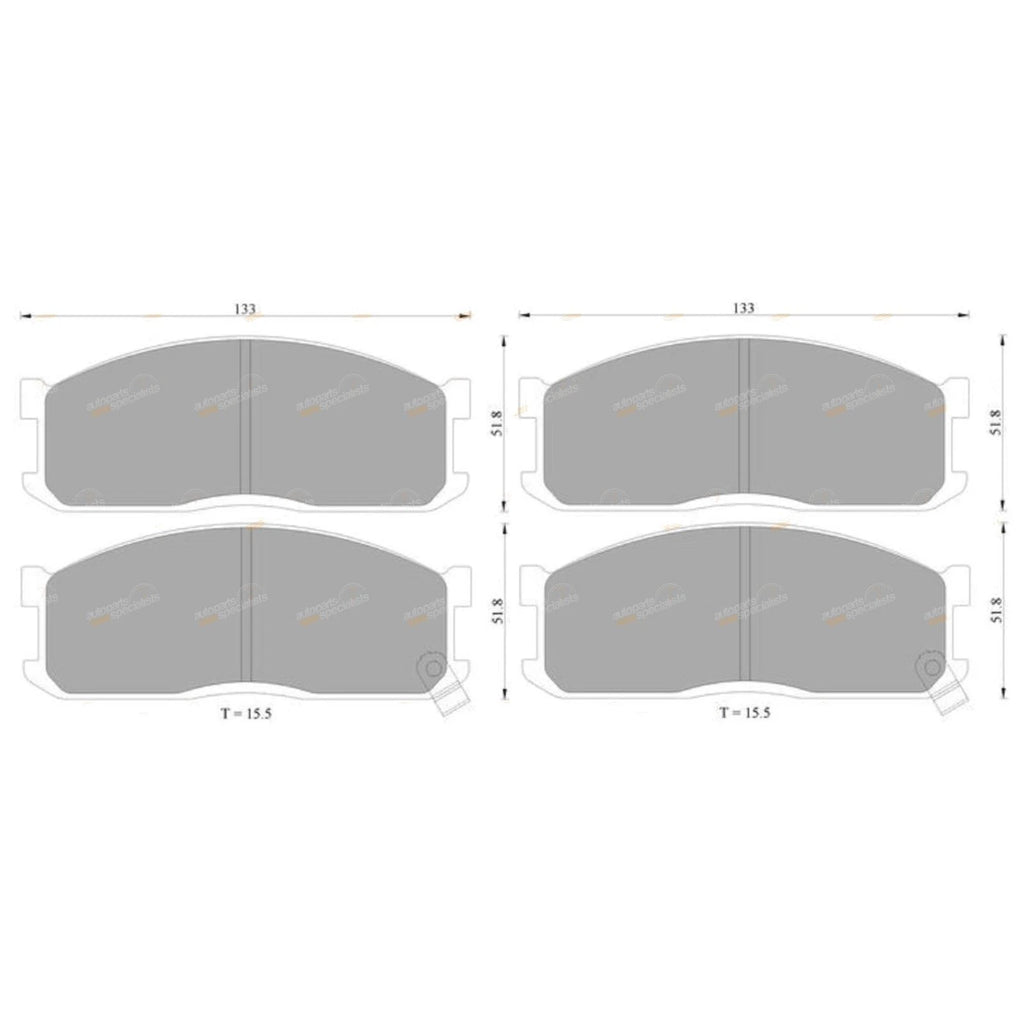 Front Disc Brake Pad Set for Ford Econovan SGMD 1984–1997