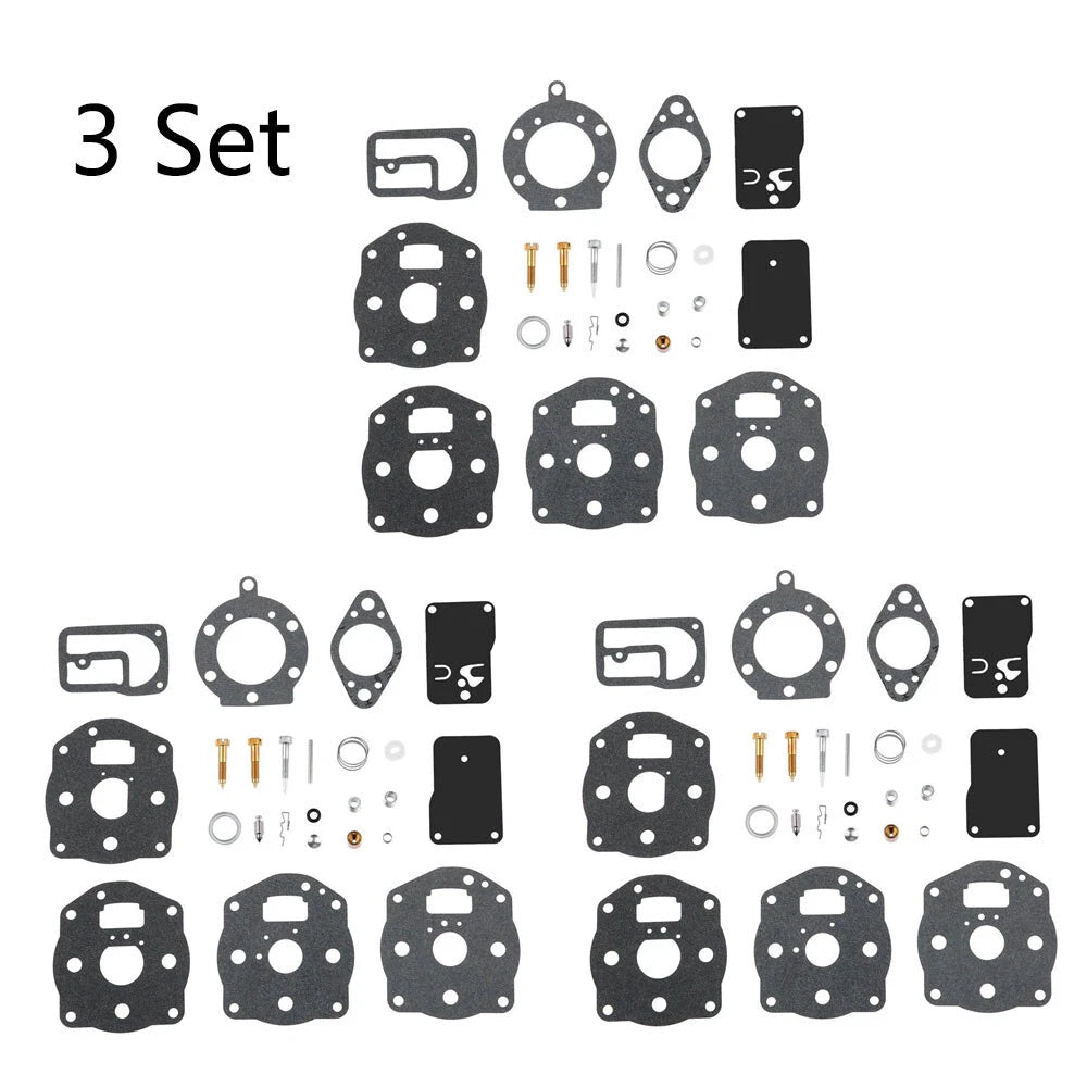 Set of 3 Carburetor Repair Kits for Briggs & Stratton (694056, 491539, 394502, 402447, 402451)
