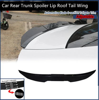 Adjustable Rear Trunk Spoiler Lip for Sedan (Glossy Black)