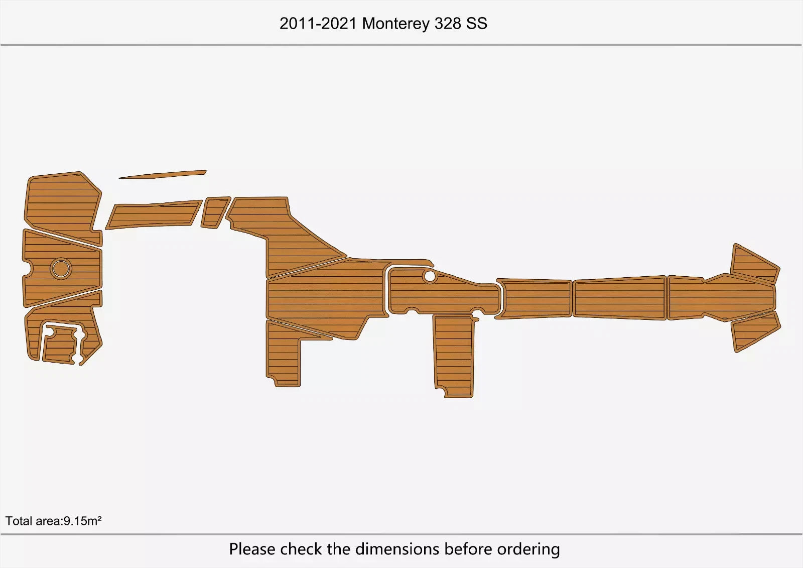 EVA Foam Teak Deck Flooring Mat for Monterey 328 SS (2011)