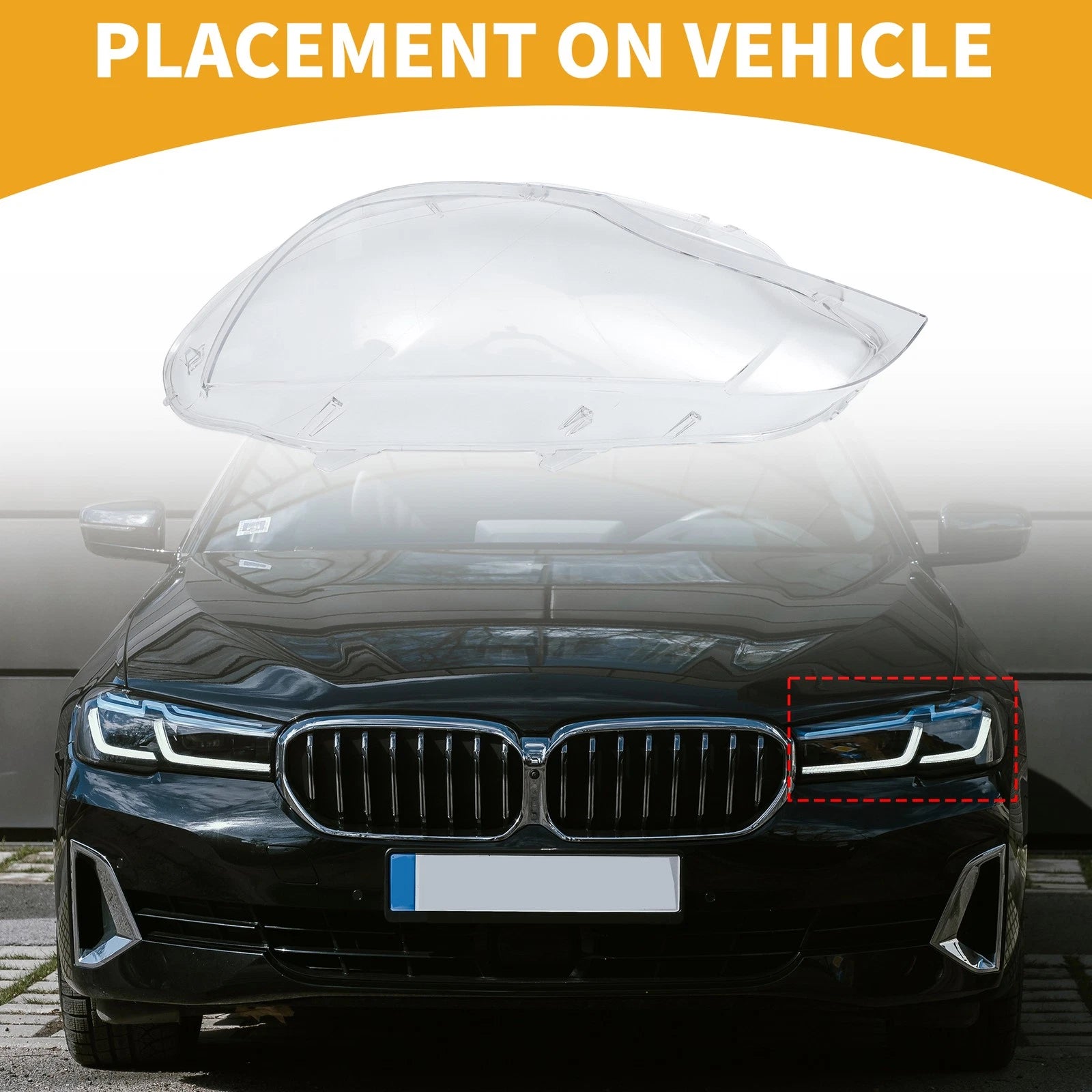 Front Left Headlight Lens Cover Replacement for BMW X6 (2008–2014)