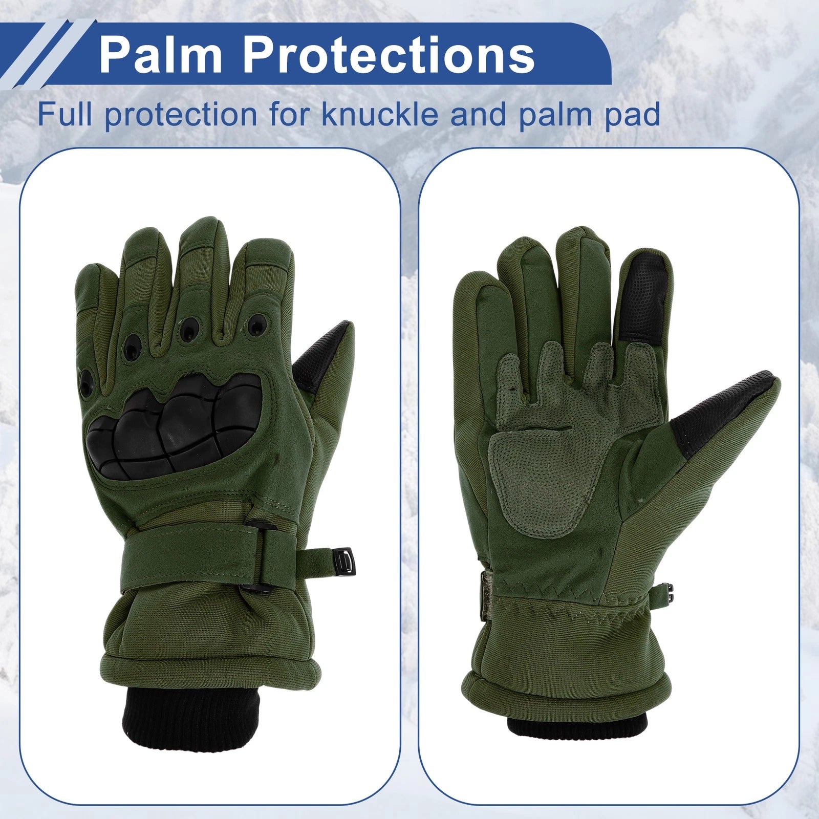 Finger Cycling Gloves for Mountain Biking Polyester Green