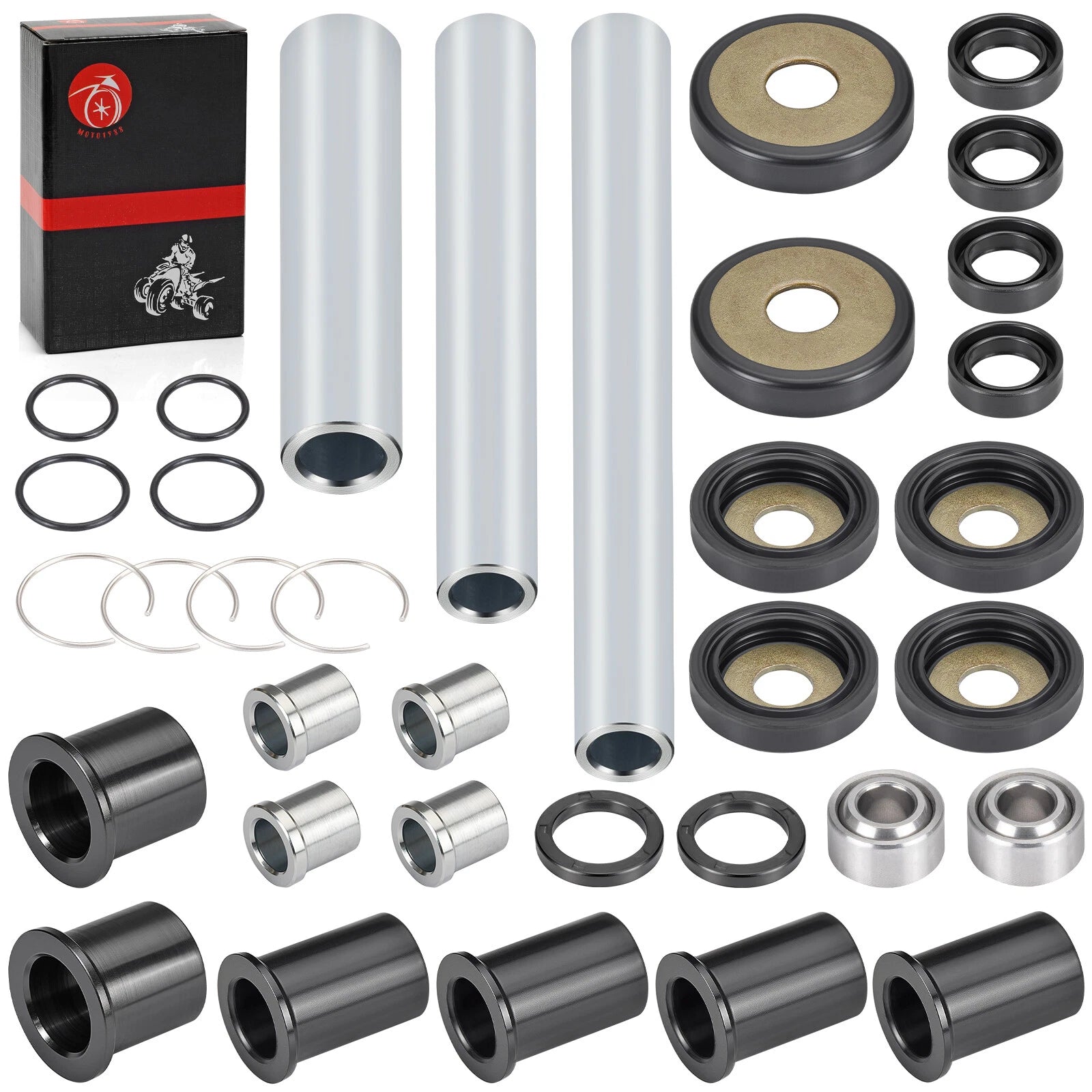 Rear Upper Lower A-arm Bushing Shaft Kit for Honda Rincon 650 680 (2003–2014)