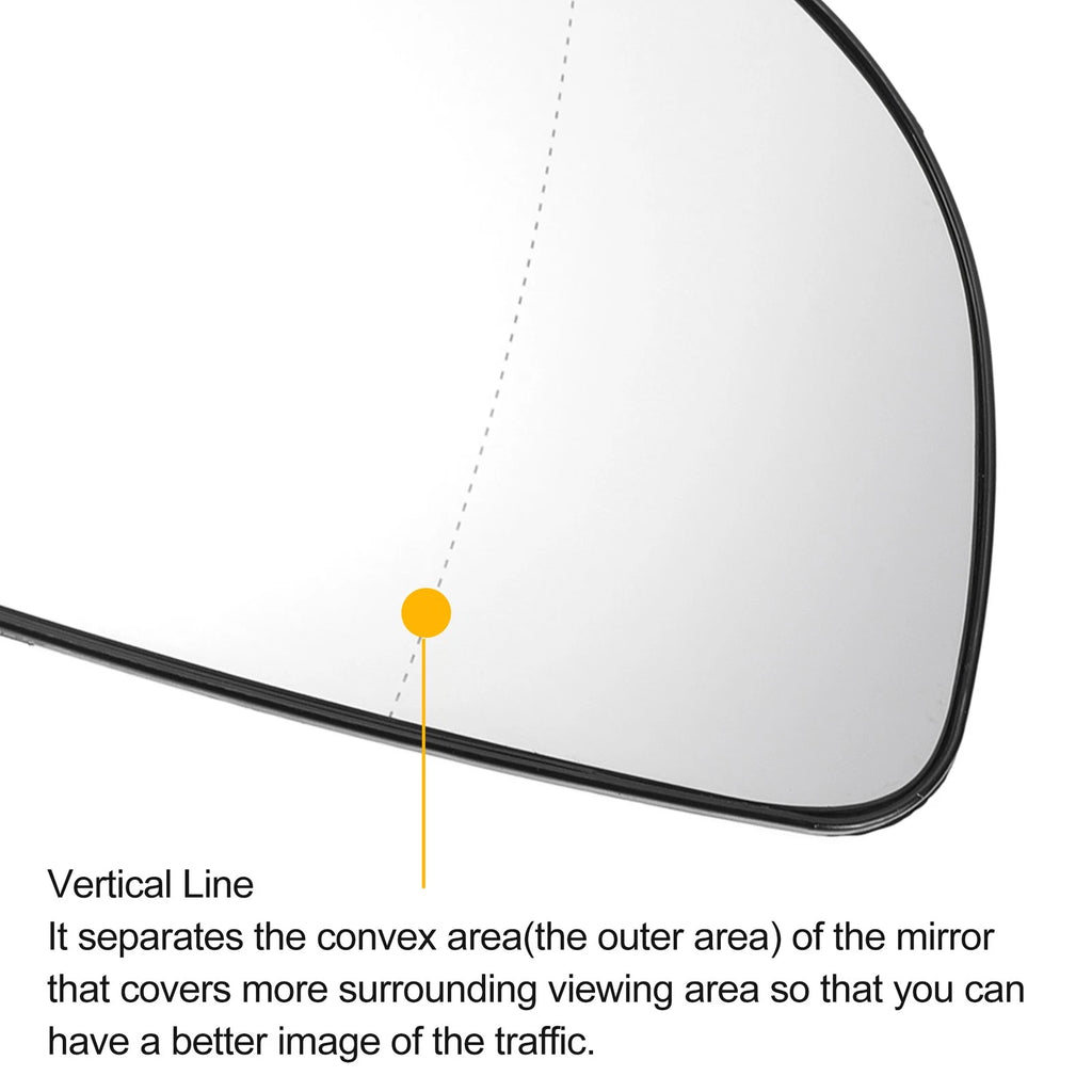 Right Side Heated White Mirror Glass for Opel Vectra C (2002–2008)