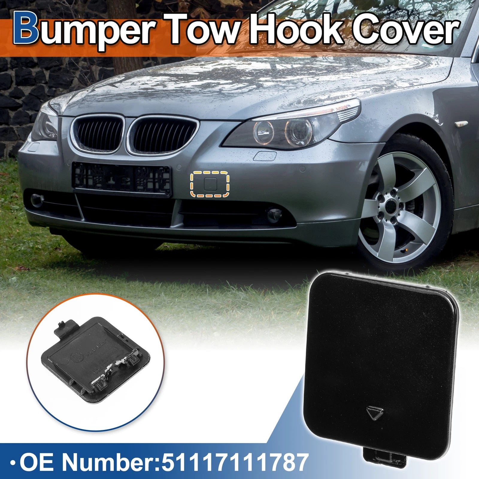 Front Tow Hook Cover for BMW 525i 530i 550i (2004–2010)