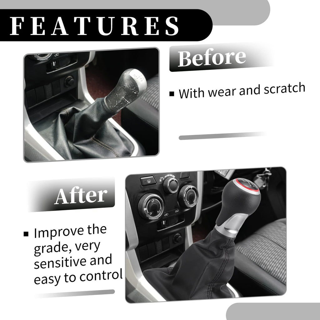 6 Speed Manual Gear Shift Knob Replacement with Dust Cover for Audi A6 (2004–2008)
