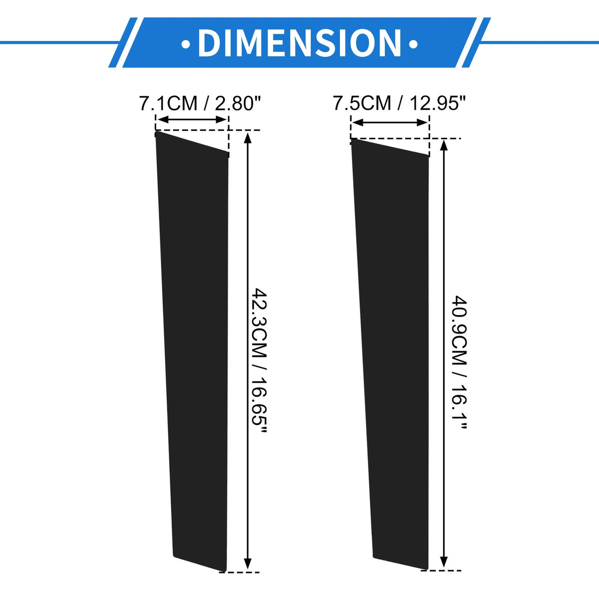 Set of 4 Door Pillar Window Trim for Porsche Panamera (2017–2021) Black