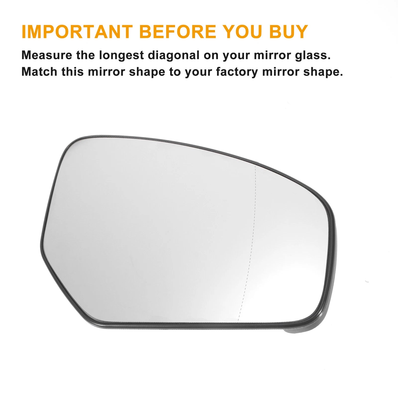 Right Side Heated White Mirror Glass for Honda Civic (2012–2017)