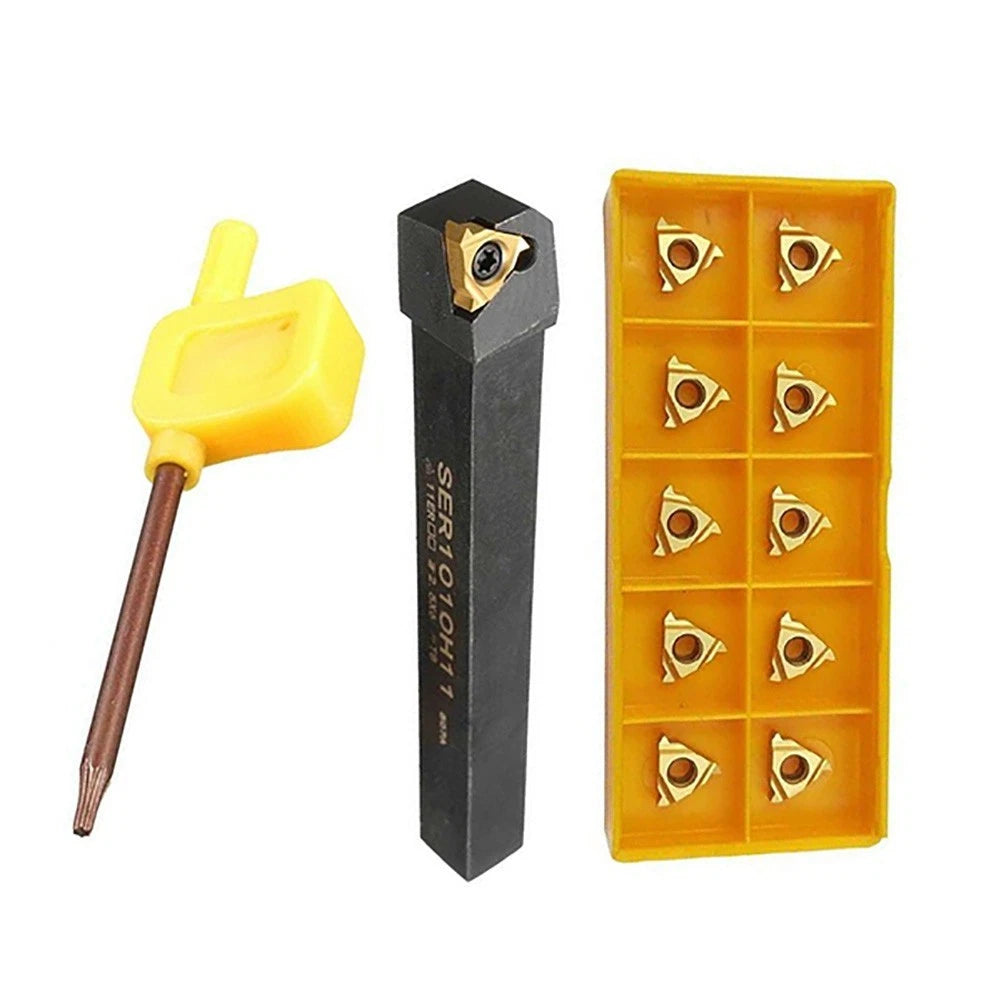 Lathe CNC Cutting Tool Holder + 10Pcs 11ER A60 Inserts for CNC Machines