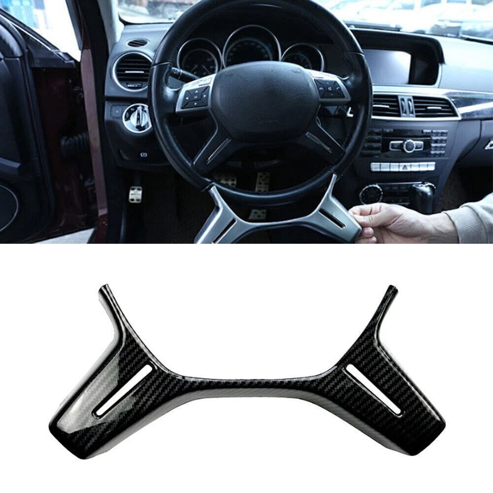 Steering Wheel Moulding Trim Cover for Benz E-Class W212, GLK W204, M-Class (2009–2016) Carbon