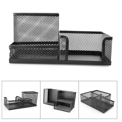 Black Metal Mesh Desktop Organizer for Office Supplies (2023)