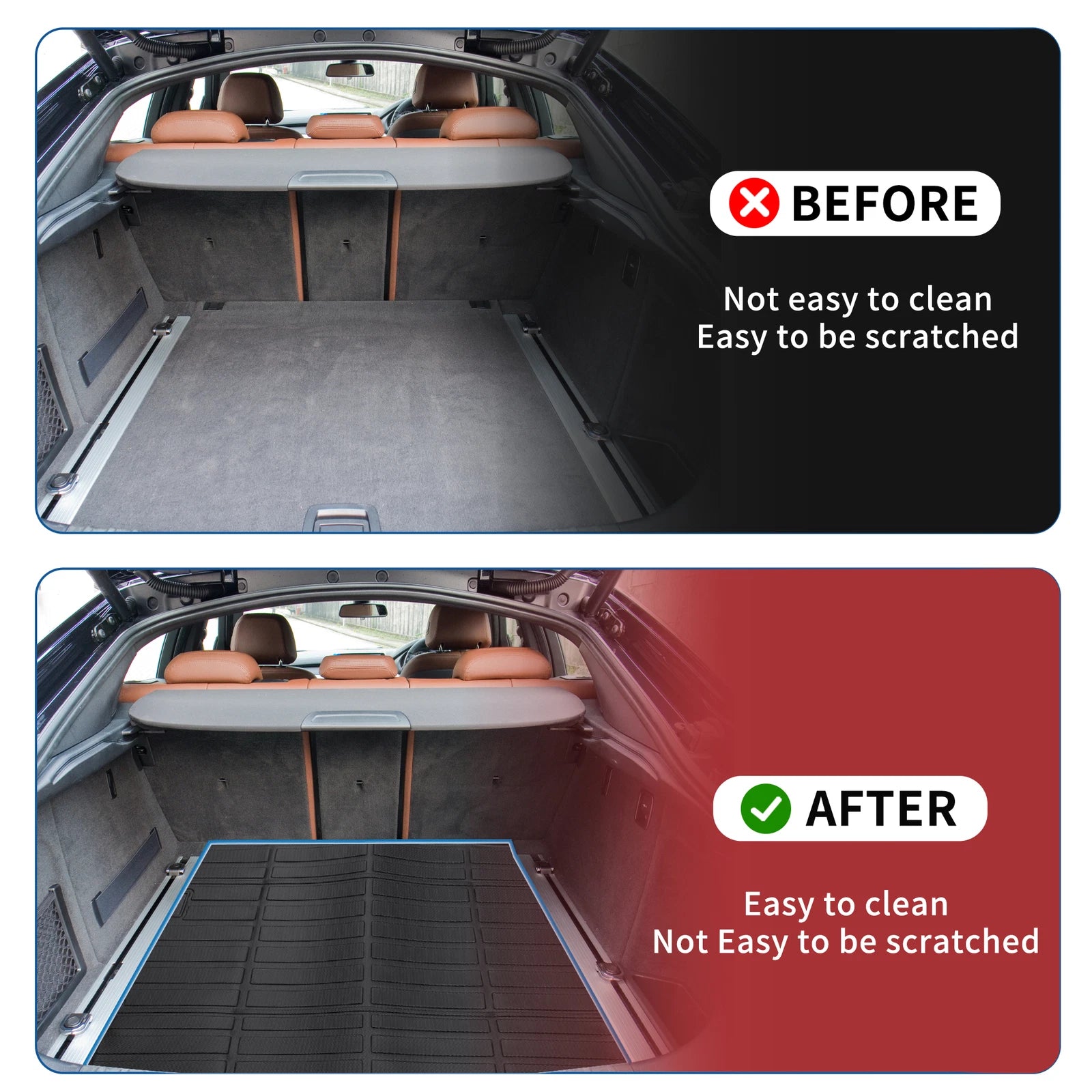 Cargo Liner Rear Trunk Mat for Toyota 4Runner (2013–2025) TPE Long Grid Pattern
