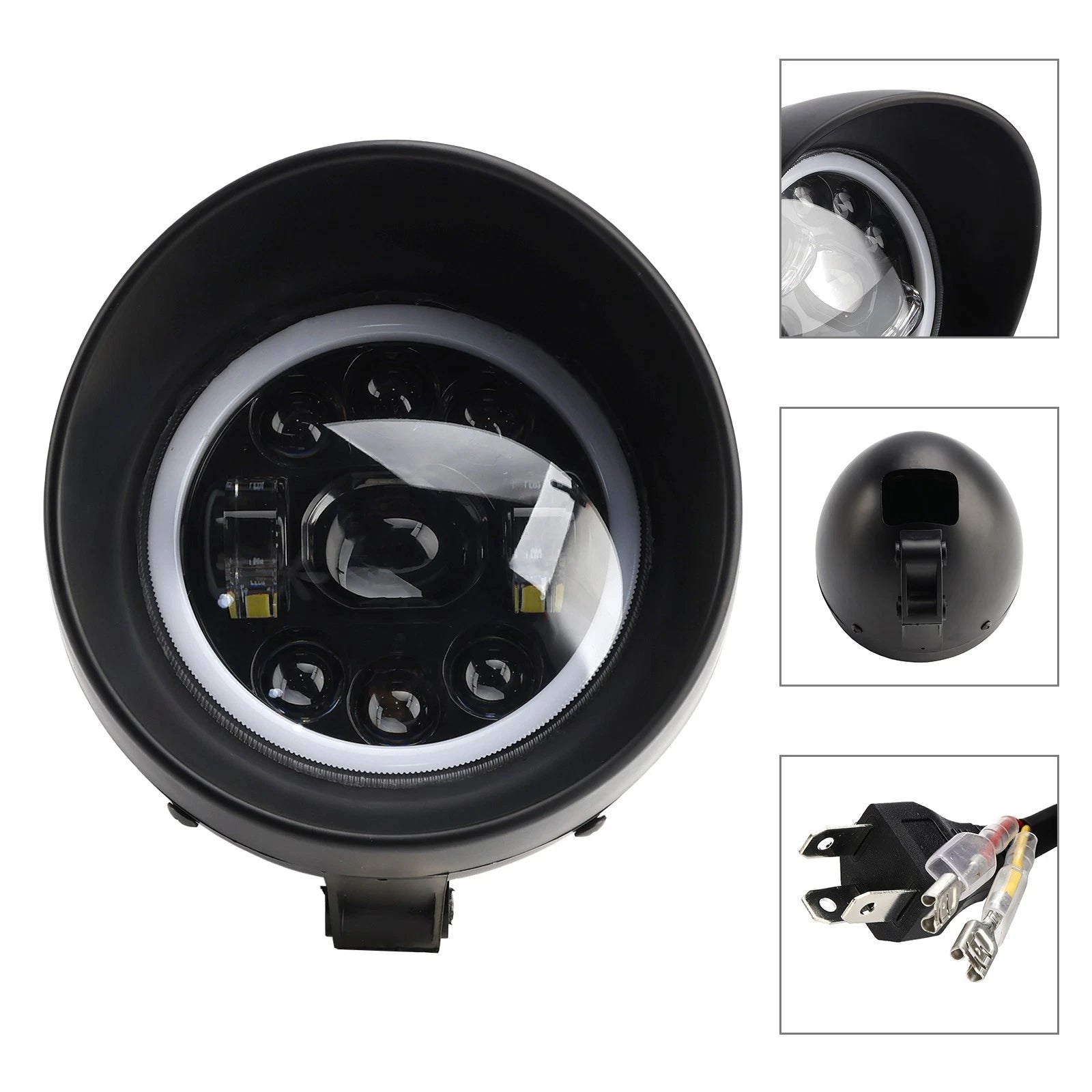 9-Bulb Beam Headlight Fog Lamp for Racer Bobber Chopper (Custom Fit)