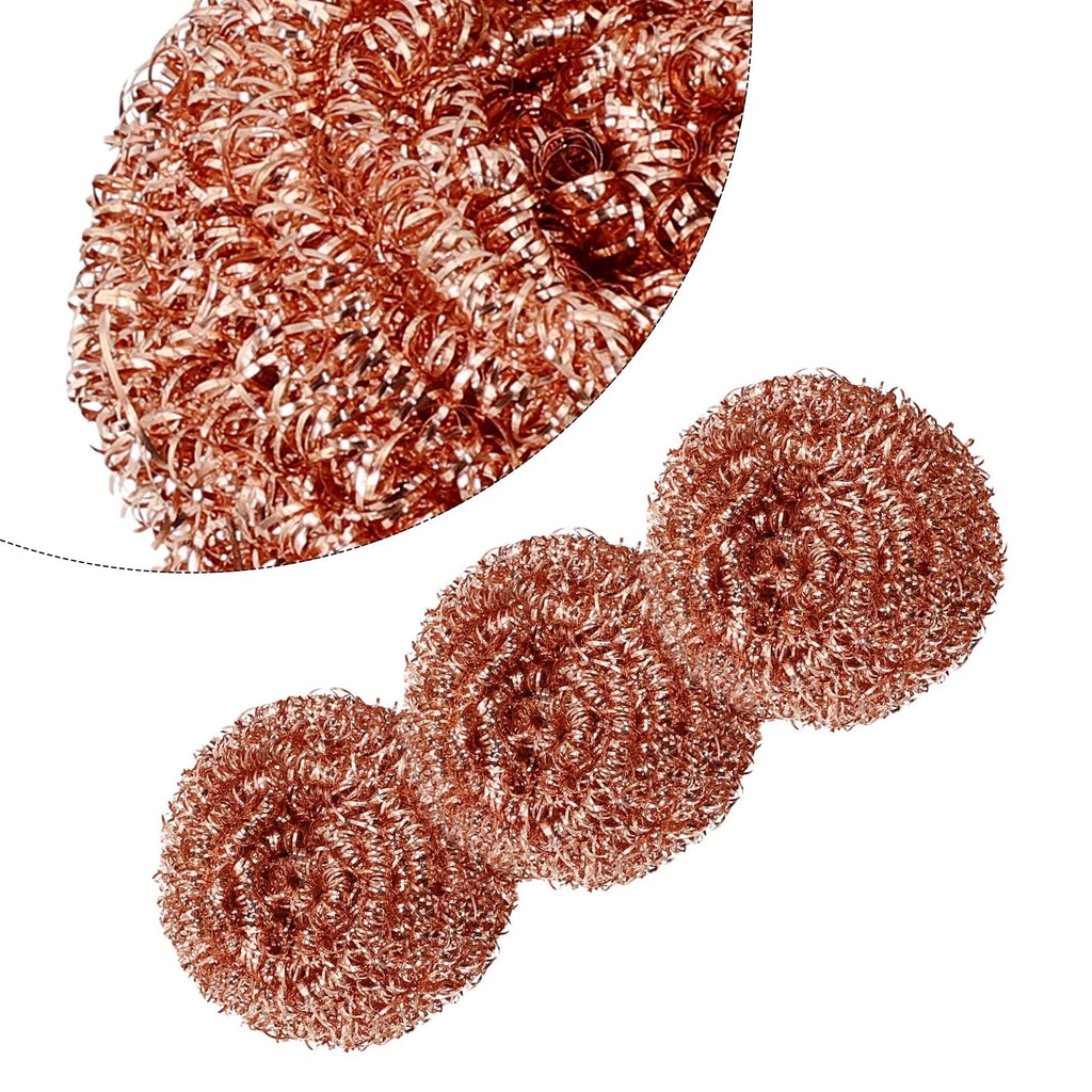 Copper Coated Wire Scourers Set of 4 for Kitchen Cleaning