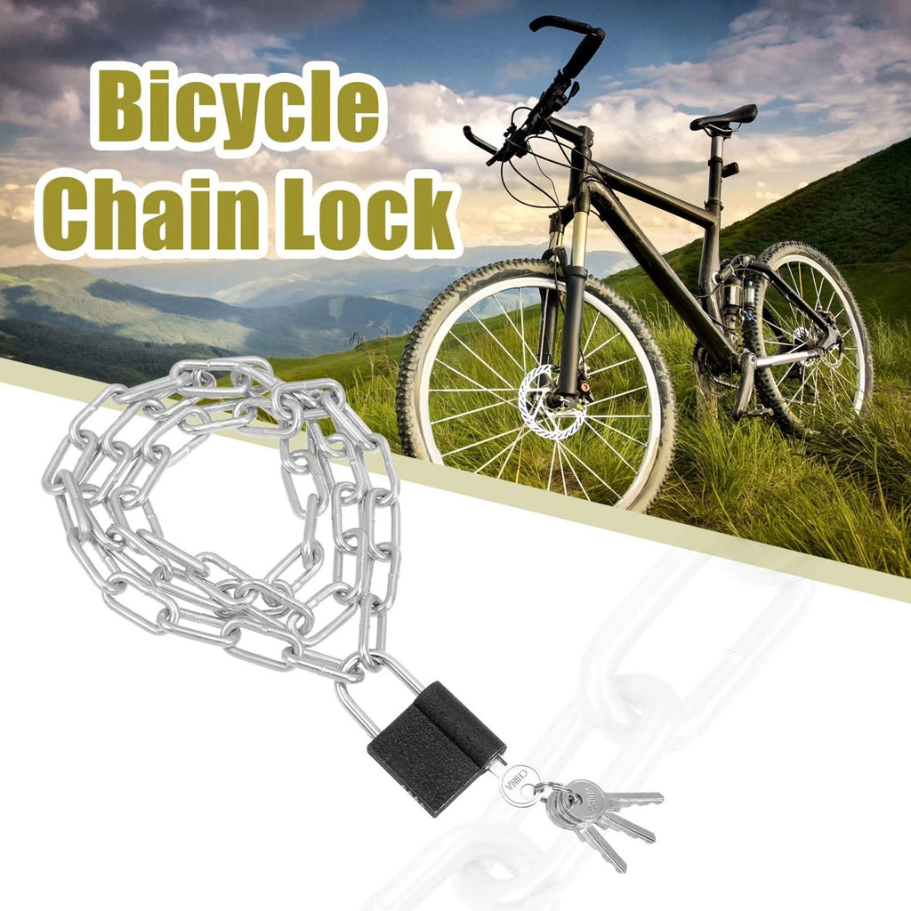 Security Bike Chain Bicycle Lock for Motorbike Padlock (3.28 ft) (—)