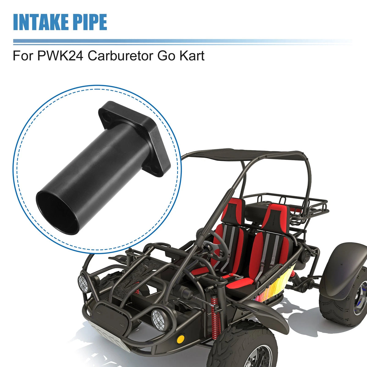 Racing Intake Pipe Inlet Manifold Kit for Mini Bike Go Kart (Black)
