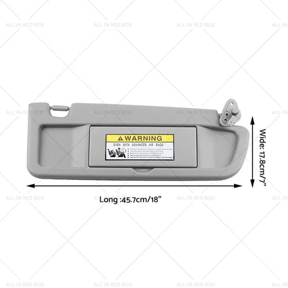 Right Driver Side Sun Visor & Mounting Screws for Honda Civic (2006–2012)
