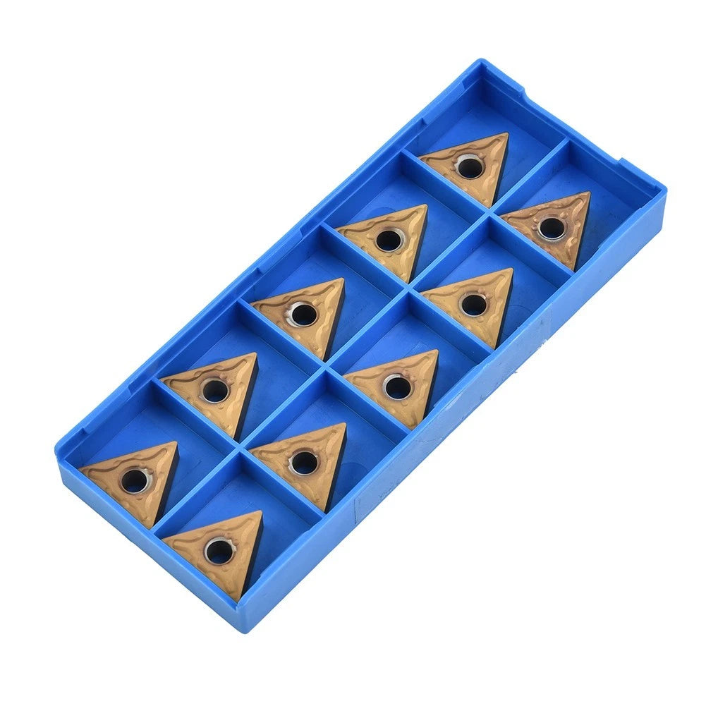 10pcs Golden-Lathe Carbide Triangular Inserts TNMG 160404 for Cutting Tools