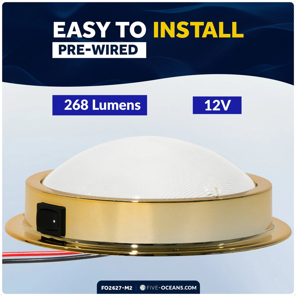 2X Marine LED Interior Dome Light for Boat (6")
