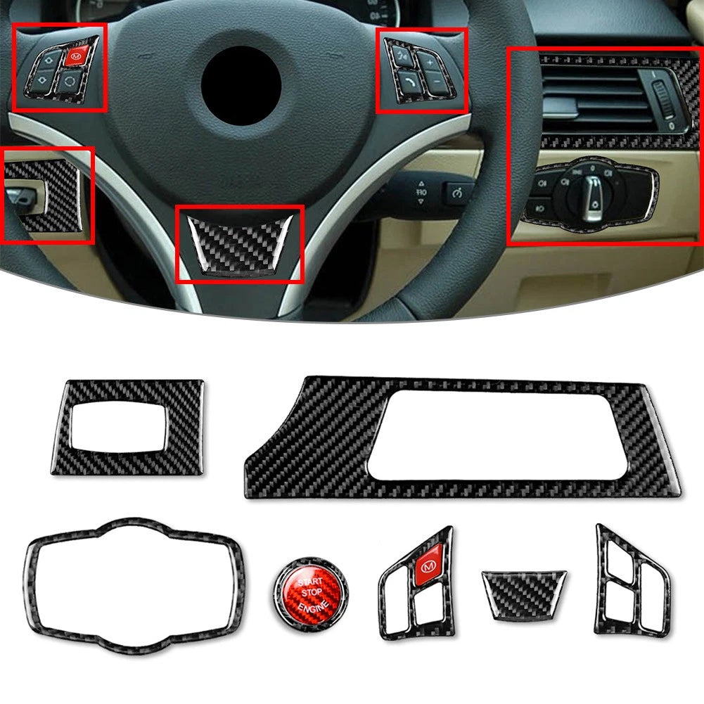 Steering Wheel Panel Cover Trim Kit For BMW 3 Series E90 E92 E93 2005-2012