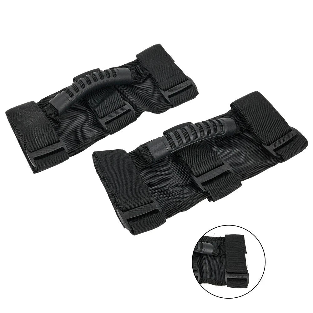 Set of 4 Black ABS Car Handles for Roll Bar Grab Handles