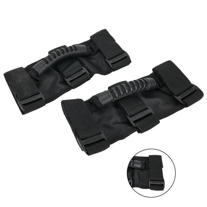 Set of 4 Black ABS Car Handles for Roll Bar Grab Handles