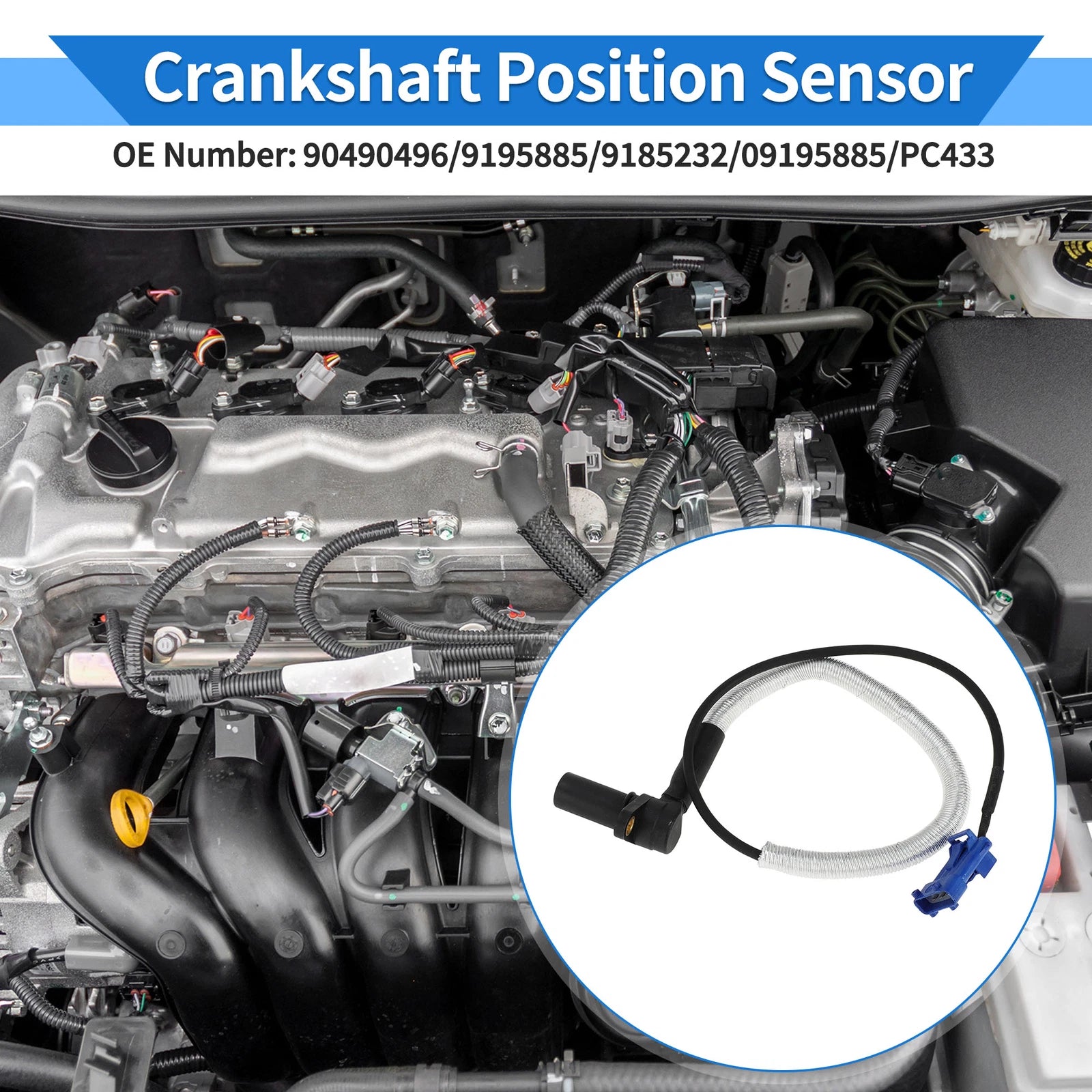 Crankshaft Position Sensor for Saab 9-5 (1998–2005) No. 90490496