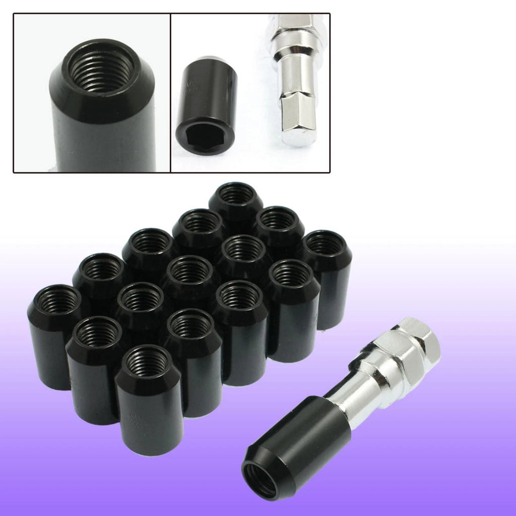 16 Pc Hex Security Wheel Lug Nuts 12x1.5 Black for Honda (2000–2026)