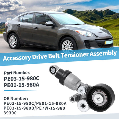 Belt Tensioner Pulley Assembly Replacement for Mazda 3 6 CX-3 CX-30 (2012–2022)