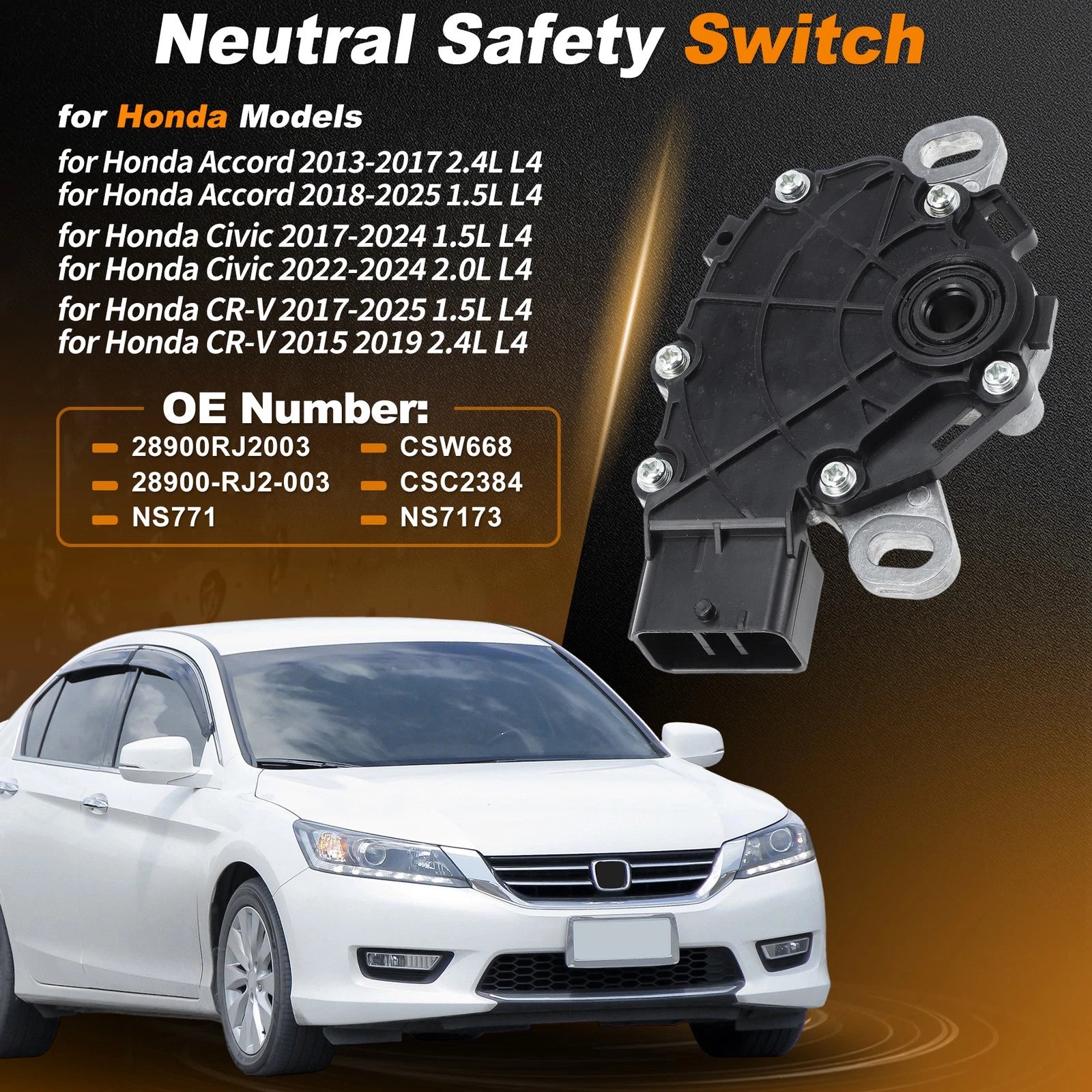 A T Range Sensor Neutral Safety Switch for Honda Accord Civic CR-V (2003–2008)