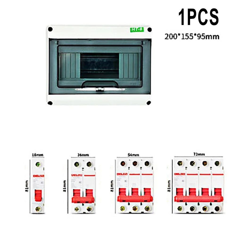 Fuse Switch Box IP65 Waterproof 2 Way 40A 30mA RCD Horizontal Row
