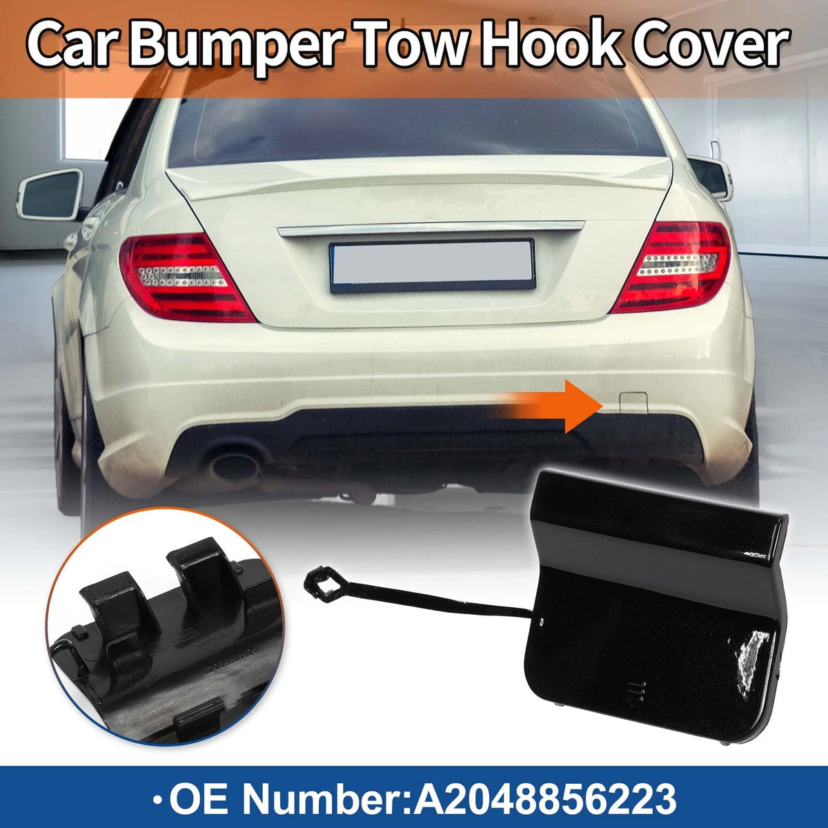 Rear Tow Hook Cover for Mercedes-Benz C-Class W204 AMG (2012–2015)