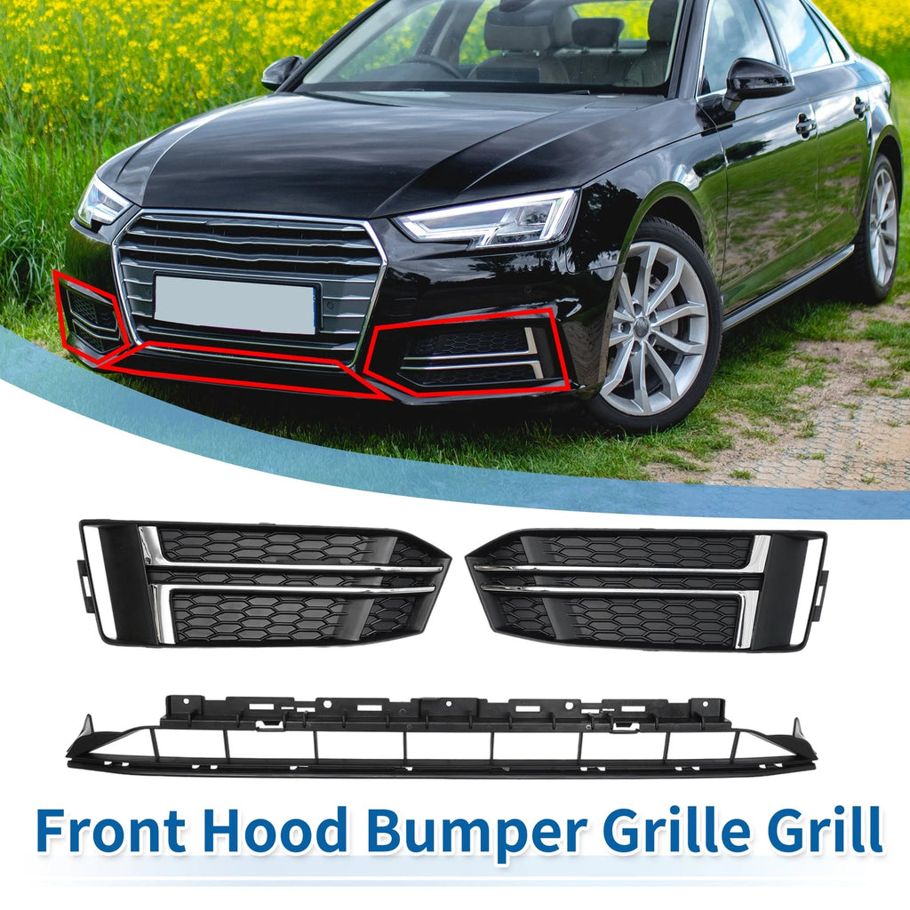 Front Lower Bumper Grille Grill Replacement for Audi A4 B9 (2016–2018) 1 Set