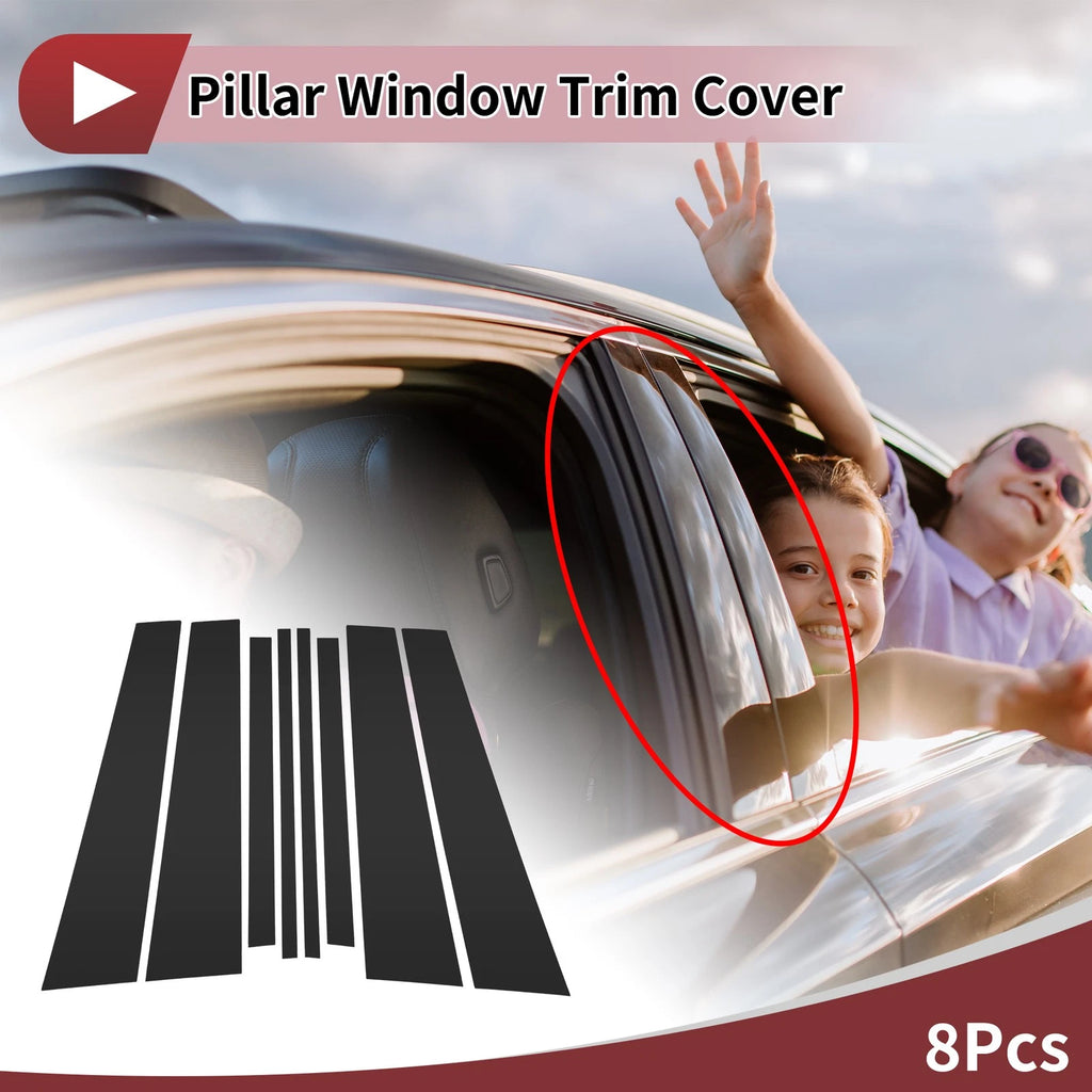 Door Pillar Window Trim for Jeep Commander (2018) Black