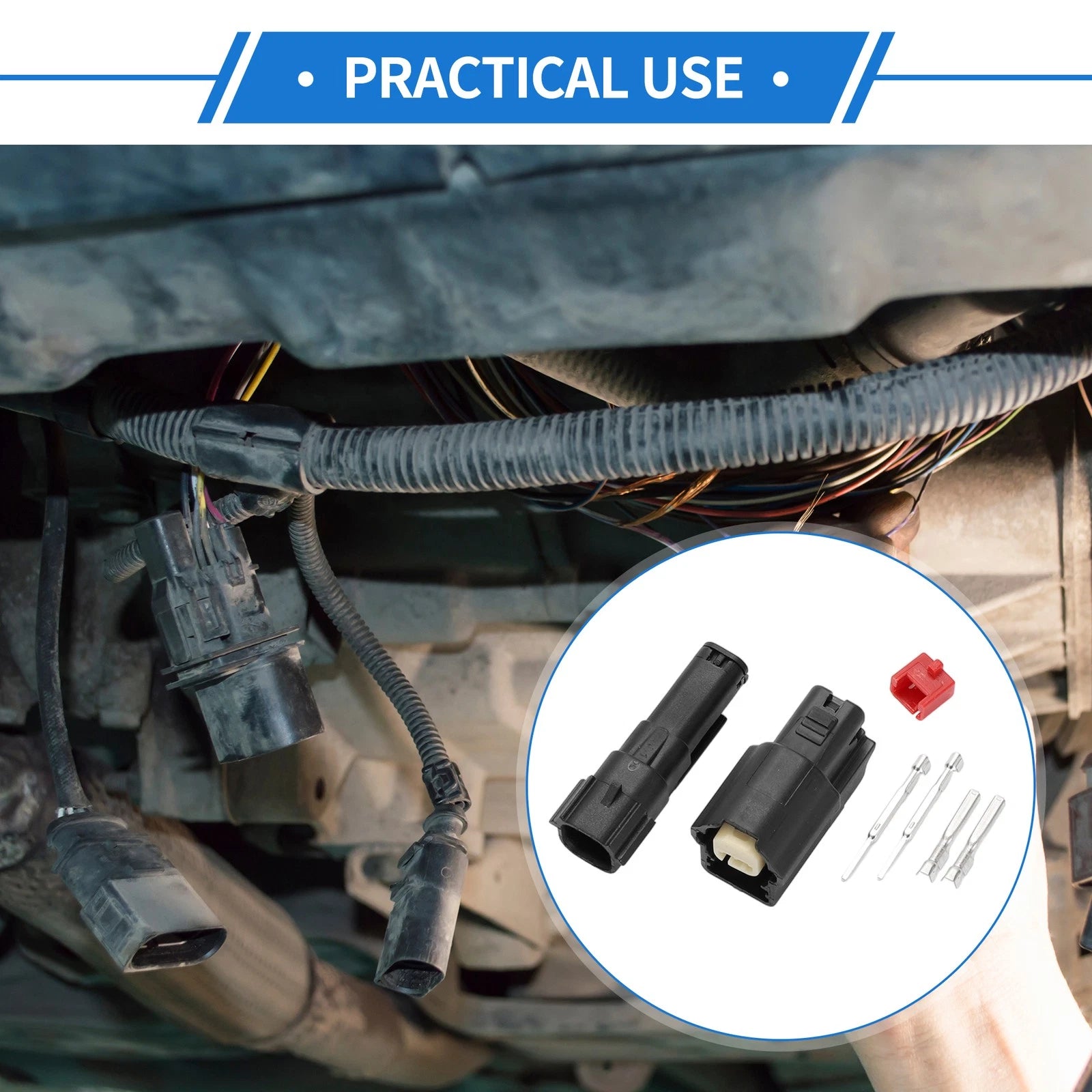 2 Pin Front Bumper Probe Sensor Connector Plug for Mazda (Set) (2009–2015)