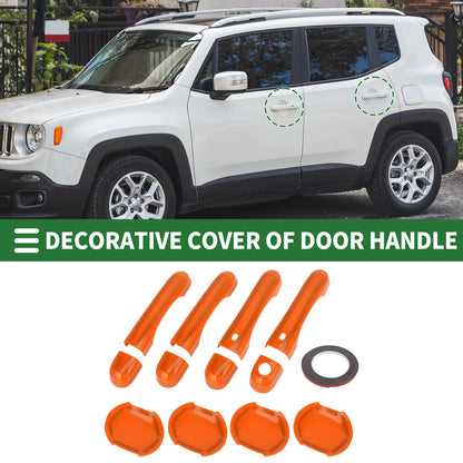 Exterior Door Handle Cover Set for Jeep Renegade (2015–2021) ABS Orange