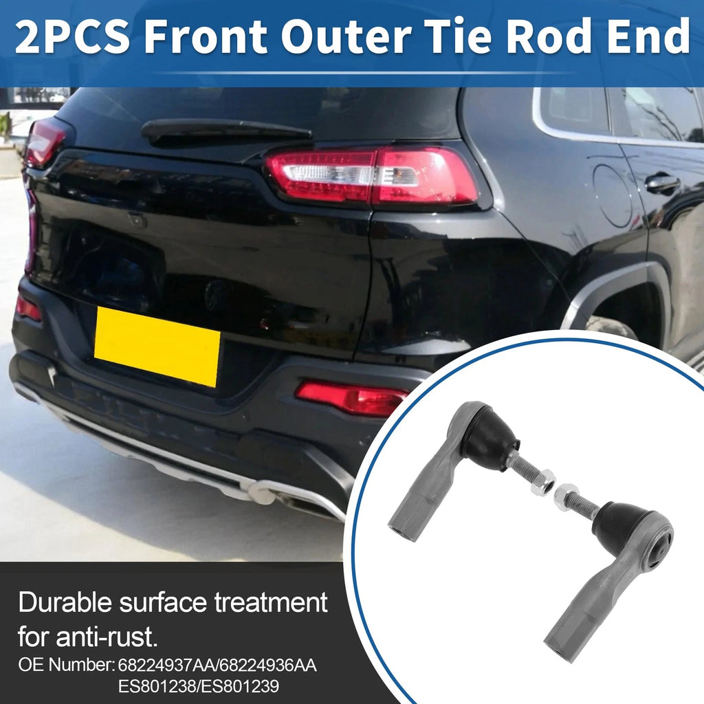 2X Front Outer Tie Rod End No.68224937AA for Jeep Cherokee (2014–2018)
