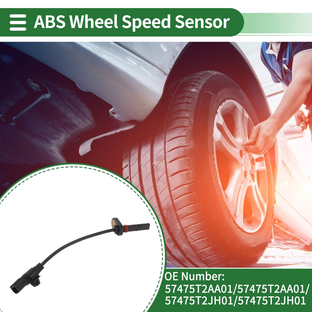 ABS Wheel Speed Sensor No. 57475T2AA01 for Honda Accord (2018–2023) Rear Left